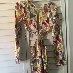 For Love And Lemons Multicolor Abstract Mini Dress